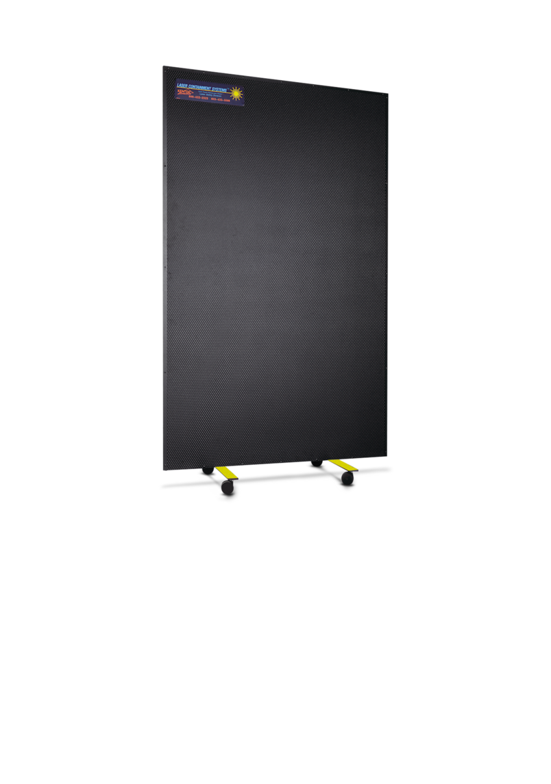 Mobile metal laser safety barrier Mobile metal laser safety barrier