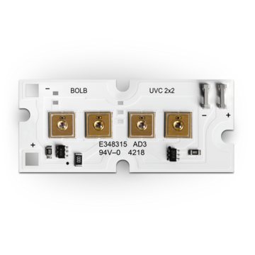 Linear UVC LED array (1×4) for targeted UV irradiation. Linear UVC LED array (1×4) for targeted UV irradiation.