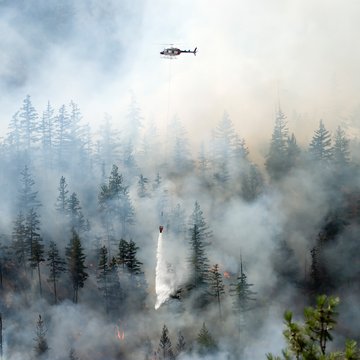 Aerial firefighting for a forest fire